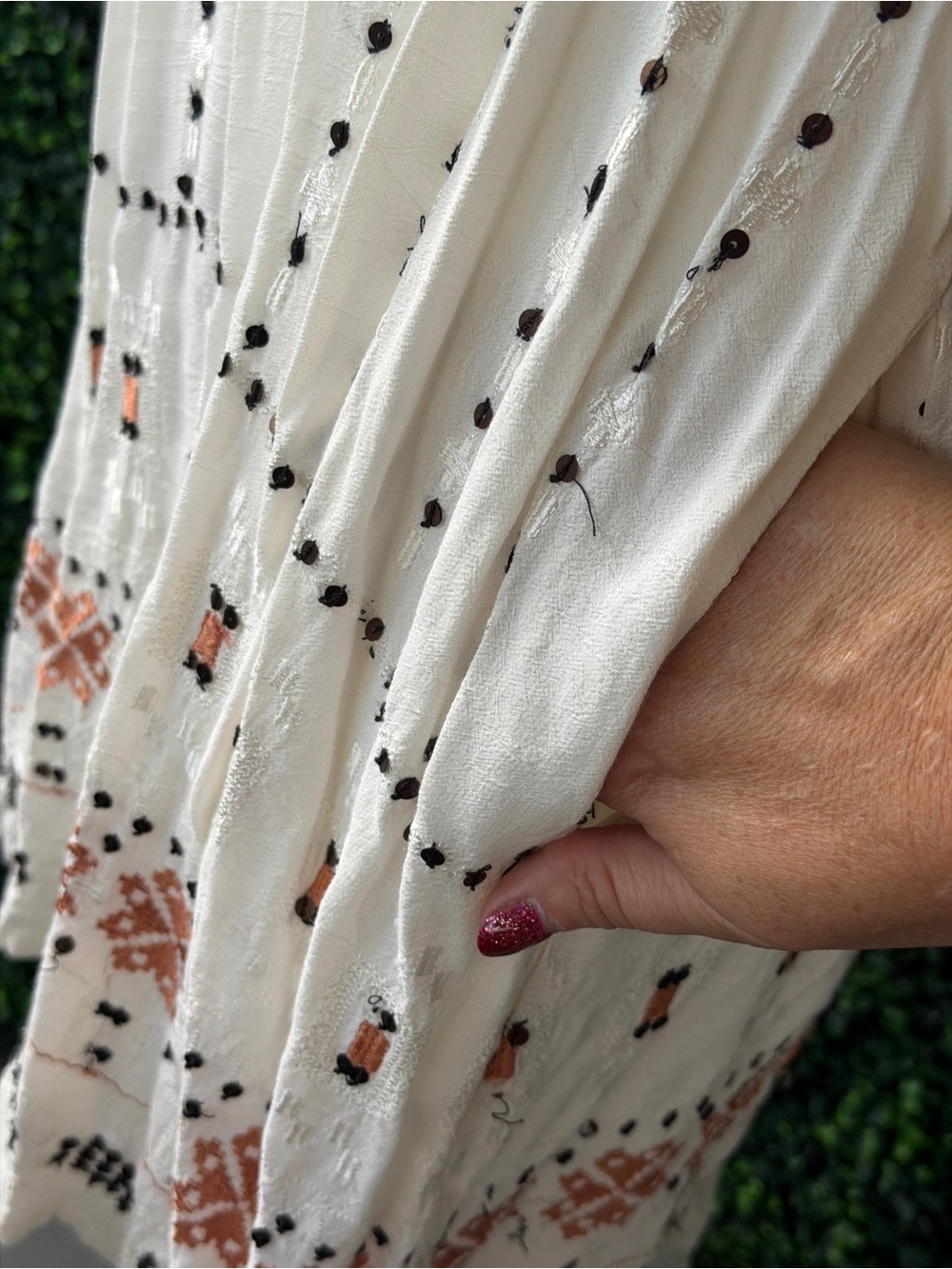 Lucky Brand Cream Textured boho dress - Picture 9 of 11